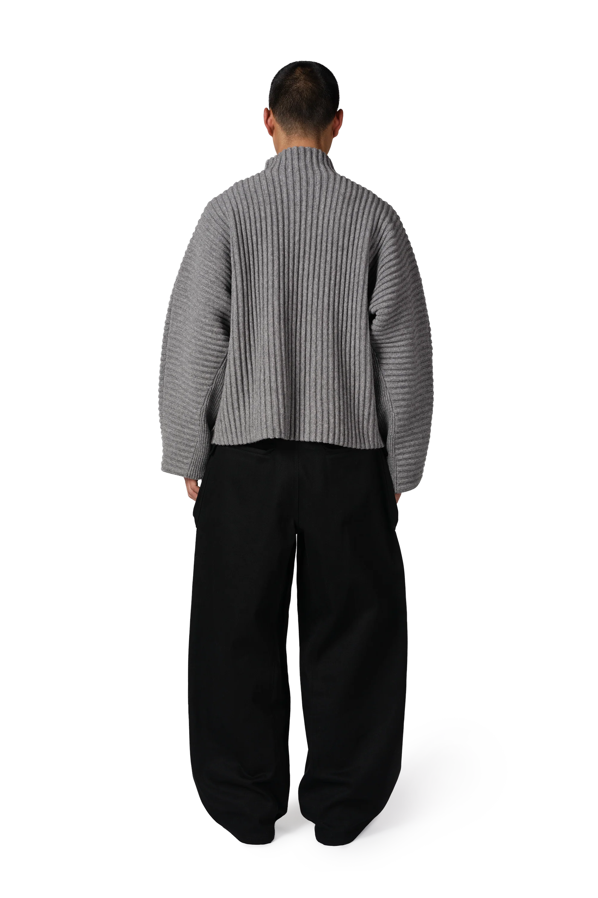 Globe Rib Knit Cardigan in Rhino - Image 7